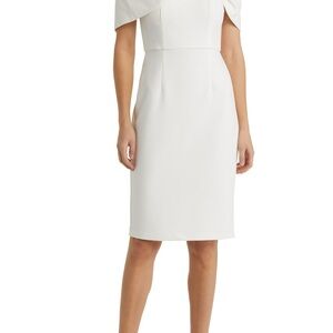 Vince Camuto Women's Bow Collar Off the Shoulder Dress - Size 8 - Ivory/White